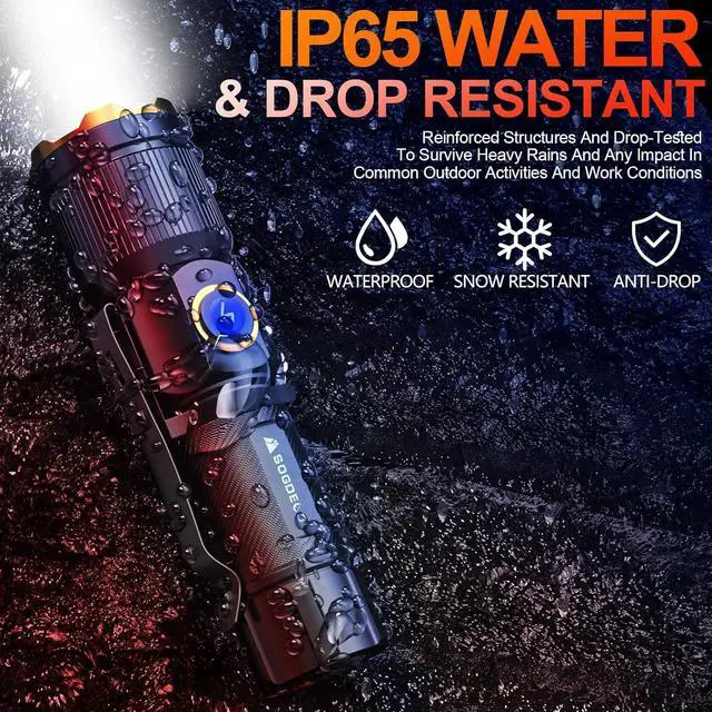 Alt view image 7 of 7 - Rechargeable Flashlights High Lumens Super Bright Small LED Flash Light 26 Hours Long Lasting 4 Lighting Modes Magnetic Zoomable Pocket Flashlight for Emergencies Home Camping (2 Pack)