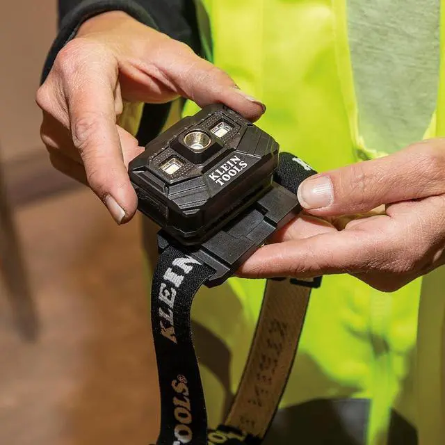 Alt view image 6 of 7 - Klein Tools 56062 Rechargeable LED Headlamp / Worklight for Klein Hardhats, 300 Lumens, All-Day Runtime, 3 Modes, for Work and Outdoors
