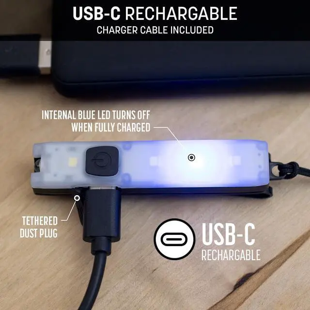Alt view image 3 of 7 - Keyport Pocket Flare 2.0 Mini Flashlight - Premium Ultra-Bright Rechargeable EDC Keychain Flashlight with Pocket Clip - Compact Slim Flat LED Light for Everyday Carry - Ideal Purse Light - Modular