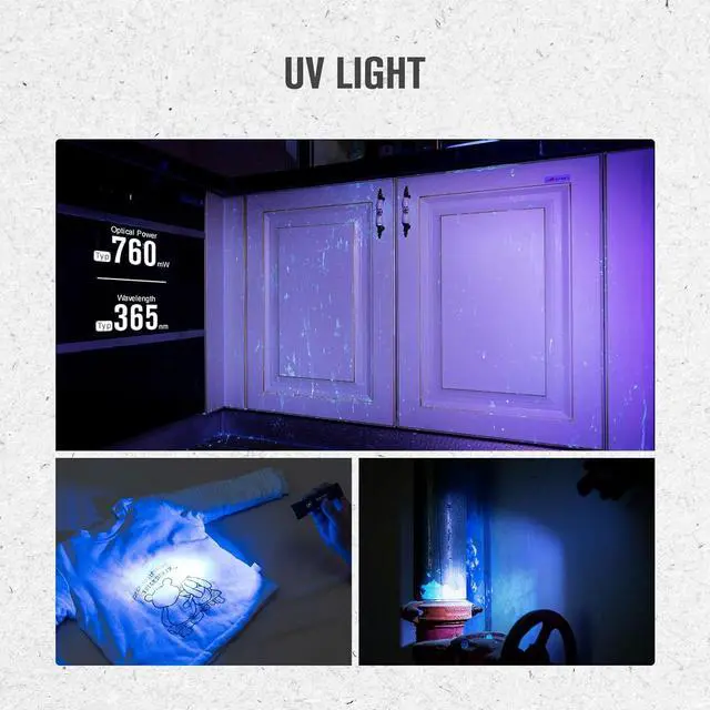 Alt view image 3 of 7 - OLIGHT Seeker 4 Mini Rechargeable EDC Flashlight with 365nm UV Combo 1200 Lumens White Light, Portable Black Light for Outdoors, Cleanliness Detection and Emergency(Cool White Light: 5700~6700K)