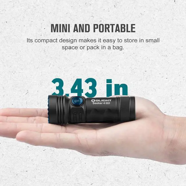 Alt view image 6 of 7 - OLIGHT Seeker 4 Mini Rechargeable EDC Flashlight with 365nm UV Combo 1200 Lumens White Light, Portable Black Light for Outdoors, Cleanliness Detection and Emergency(Cool White Light: 5700~6700K)