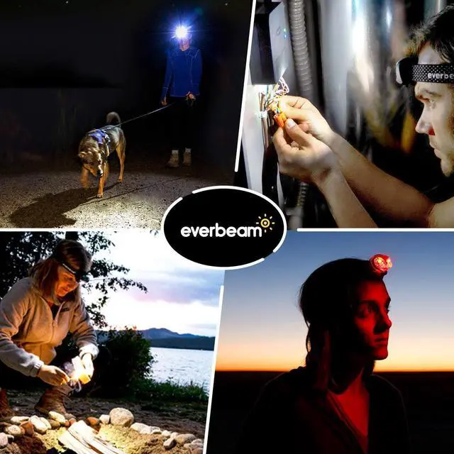 Alt view image 7 of 7 - HS20 LED Headlamp Rechargeable 2700 High Lumen Headlight Super Bright Headlamp with Floodlight and Spotlight USB C Charging Port for Hard Hat Hiking Camping Emergency