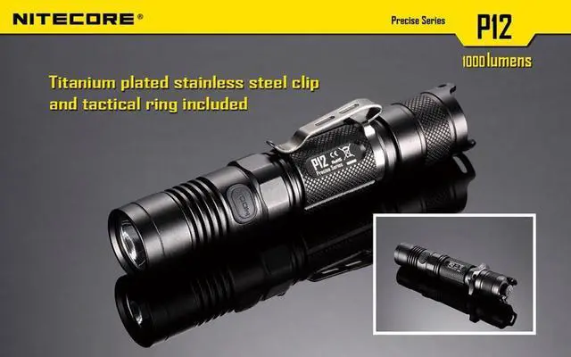 Alt view image 5 of 7 - NITECORE P12 2015 Version 1000 Lumens Precise Tactical Flashlight CREE XM-L2 U2 LED Waterproof Flashlight