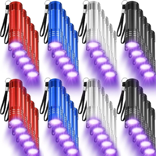 Main image of 40-Pack Mini UV Handheld Blacklight Flashlights with Lanyard Assorted Colors, Detector for Pet Urine, Dry Stains & Scorpion Hunting