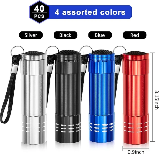 Alt view image 3 of 7 - 40-Pack Mini UV Handheld Blacklight Flashlights with Lanyard Assorted Colors, Detector for Pet Urine, Dry Stains & Scorpion Hunting