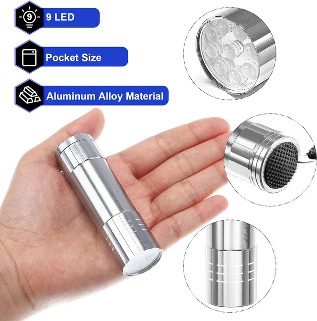 Alt view image 4 of 7 - 40-Pack Mini UV Handheld Blacklight Flashlights with Lanyard Assorted Colors, Detector for Pet Urine, Dry Stains & Scorpion Hunting