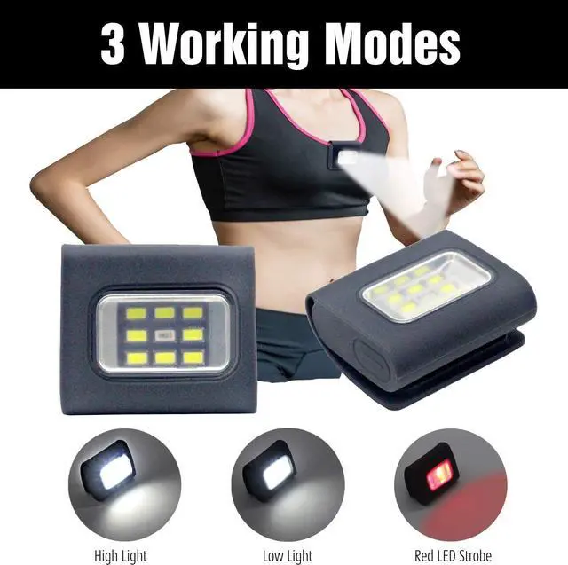 Alt view image 2 of 6 - Outdoor Night Running Lights, 2Pack LED Running Lights for Runners with Rechargeable Battery for Camping, Hiking, Running, Jogging, Outdoor Adventure