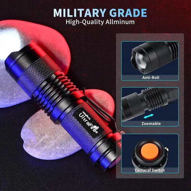 Alt view image 2 of 7 - ULTRAFIRE 5 Pack SK68 Tactical and Small Flashlights,7w 3-Mode Pocket Torch Adjustable Focus Zoom Light Lamp