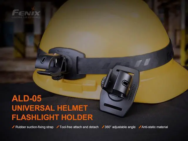 Alt view image 2 of 6 - Fenix ALD-05 Universal Helmet Flashlight Holder Bundle with EdisonBright Accessory case