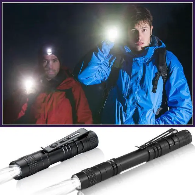 Alt view image 4 of 7 - Zhehao 30 Pcs Mini Led Flashlight Bright Aluminum Penlight Flashlights with Clip Small Water Resistant Pocket Flash Light for Night Reading Emergency Hurricane(White Light, 3.5 inch, 5.2 inch)