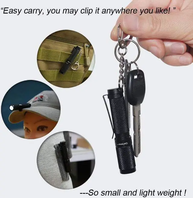 Alt view image 3 of 7 - Mini Keychain Flashlight AAA Small Bright Pocket Light 150 Lumens 3 Modes Multipurpose Hatlight Camplight Tablelight for Everyday EDC Reading Walk Emergency Parents Kids Gift