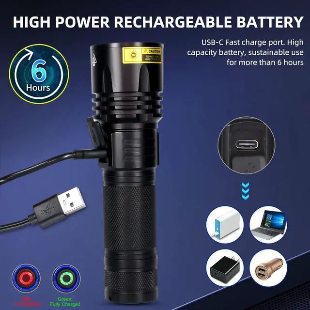 Alt view image 4 of 7 - DARKBEAM UV Flashlight Black Light 365nm, Blacklight Woods lamp Rechargeable, LED 20W Powerful Ultraviolet Lights for Pet Urine Detection, Mineral, Blood Tracking, Uranium Glass, Resin Curing