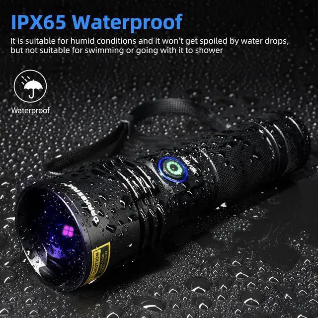 Alt view image 5 of 7 - DARKBEAM UV Flashlight Black Light 365nm, Blacklight Woods lamp Rechargeable, LED 20W Powerful Ultraviolet Lights for Pet Urine Detection, Mineral, Blood Tracking, Uranium Glass, Resin Curing