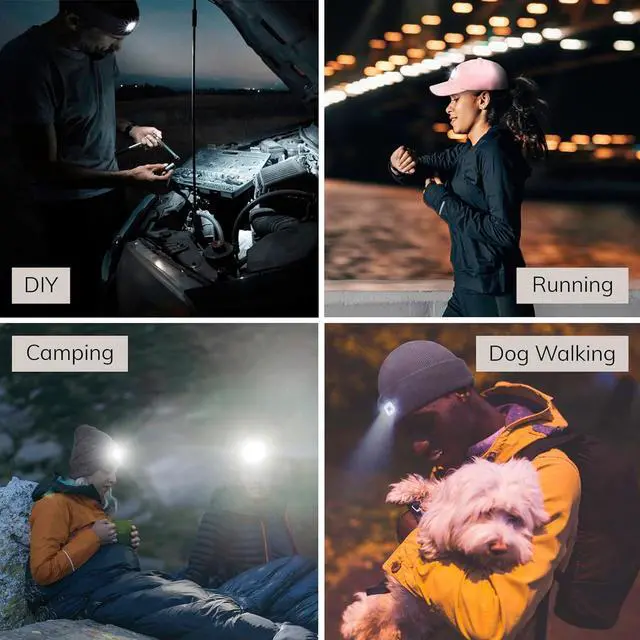 Alt view image 4 of 7 - Headlightz by Roq Innovation - Knit Flashlight Headband with Light - LED Headlamp - Headband Lights for Forehead - Unisex Rechargeable