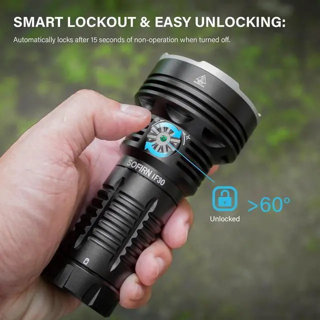 Alt view image 6 of 7 - sofirn IF30 Flashlight High Lumens, 12000 Lumens Ultra Bright Flashlight with 685 Meters Beam Distance Spotlight, Rechargeable Flashlight USB C, LED Flashlight Waterproof for Hunting, Searching