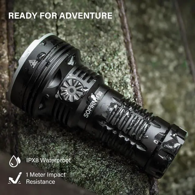 Alt view image 7 of 7 - sofirn IF30 Flashlight High Lumens, 12000 Lumens Ultra Bright Flashlight with 685 Meters Beam Distance Spotlight, Rechargeable Flashlight USB C, LED Flashlight Waterproof for Hunting, Searching