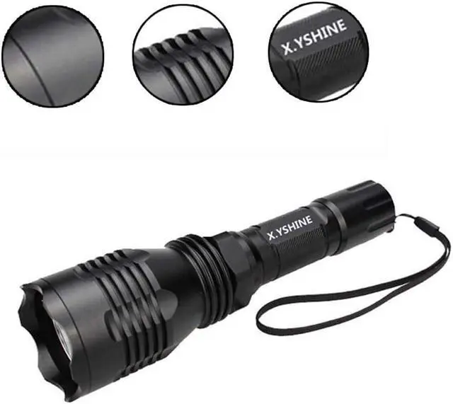 Alt view image 4 of 6 - LED Hunting Flashlight, HS-802 250 Yards Cree Coyote Hog Red Light Flashlight with Remote Tactical & Pressure Switch+ Barrel Mount+ Battery(not sold individually)+ Charger for Hunting, Fishing