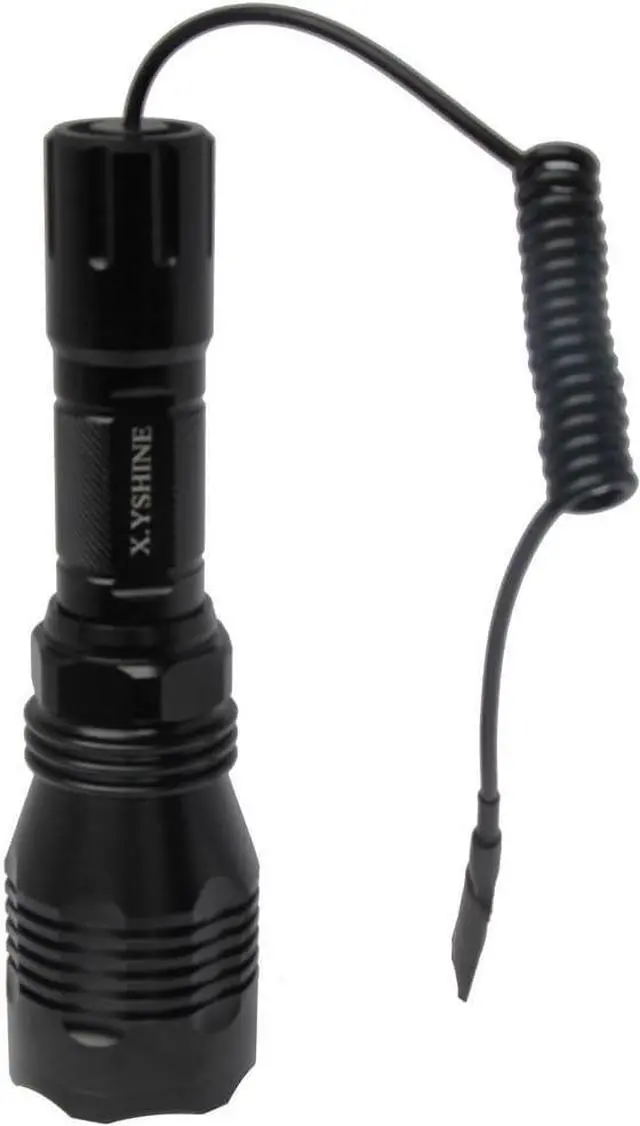Alt view image 6 of 6 - LED Hunting Flashlight, HS-802 250 Yards Cree Coyote Hog Red Light Flashlight with Remote Tactical & Pressure Switch+ Barrel Mount+ Battery(not sold individually)+ Charger for Hunting, Fishing