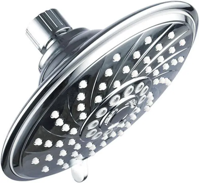 Main image of HotelSpa Extra-Large 6-Inch Rain Shower Head for Exceptional Water Coverage! High-Pressure Angle-Adjustable Shower head features Rub-clean Jets, 6 Full Settings and Premium Chrome Finish
