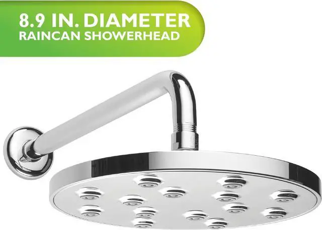 Alt view image 4 of 7 - Homewerks HS31-R125CH Rain Can Shower Head 8.9 Inches, Luxurious Air Infused Water Flow 2.5 GPM, Chrome Finish