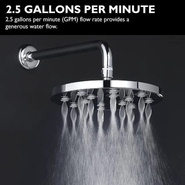 Alt view image 6 of 7 - Homewerks HS31-R125CH Rain Can Shower Head 8.9 Inches, Luxurious Air Infused Water Flow 2.5 GPM, Chrome Finish