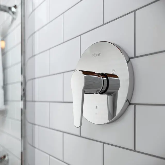 Alt view image 3 of 6 - Pfister R890600 Pfirst Modern 1-Handle Shower Trim Only Less Showerhead, Polished Chrome