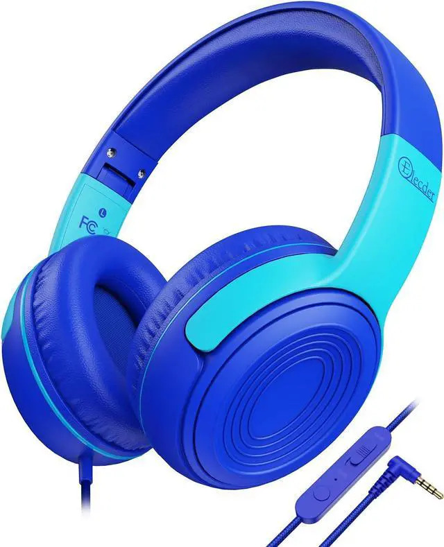 Main image of ELECDER Kids Headphones, S8 Wired Headphones for Kids with Microphone for Boys Girls, Adjustable 85dB/94dB Volume Limited (Navy/Blue)