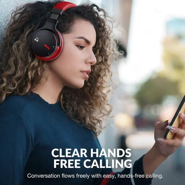 Alt view image 4 of 6 - MOVSSOU E7 Active Noise Cancelling Headphones Bluetooth Headphones Wireless Headphones Over Ear with Microphone Deep Bass, Comfortable Protein Earpads, 30 Hours Playtime for Travel/Work, Black