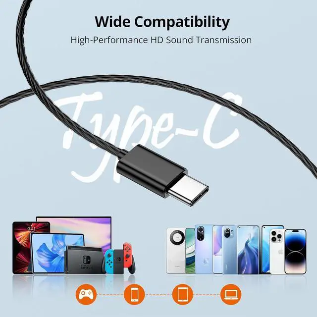 Alt view image 5 of 6 - USB C Earbuds with Microphone 5 Pack, in-Ear Wired Headphones with Noise Isolating, Type C Earphone Heavy Bass Stereo Headsets Compatible with iPad, Android Smartphones, for Most USB-C Devices