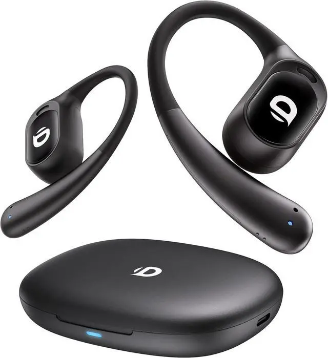 Main image of Open Ear Earbuds, True Wireless Open Ear Headphones with Earhooks, Air Conduction earphones, Touch Control, Dual Noise-Cancelling Mics, Up to 30 Hours Power with Case, IPX5, Workouts, Yoga, Running