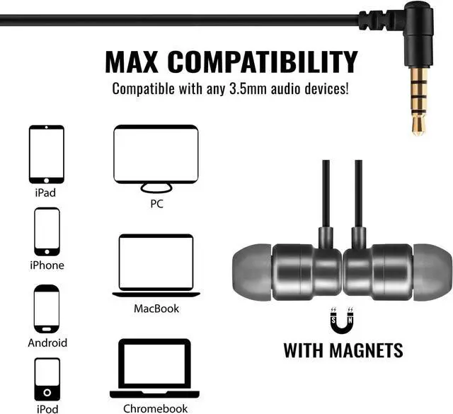 Alt view image 4 of 7 - UliX Rider Wired Earbuds in-Ear Headphones, 5 Years Warranty, Earphones with Microphone, with Anti-Tangle Cable, Ear Buds for iPhone, iPad, Samsung, School Students, Kids, Women, Small Ears - Grey
