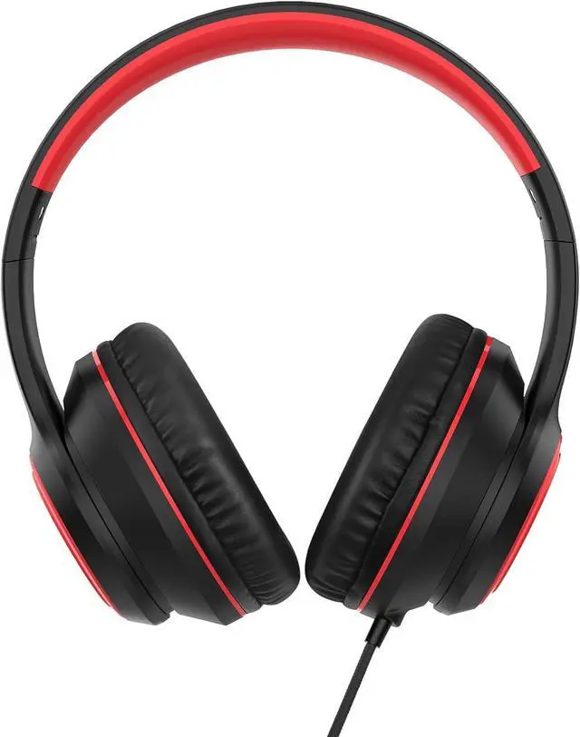 Alt view image 2 of 7 - A8 Wired Over-Ear Headphones with Microphone, Lightweight Folding Portable Headphones with 1.5M No-Tangle Cord, 3.5mm Plug in Headphones for Smartphone Tablet Computer MP3 / 4 (Black)