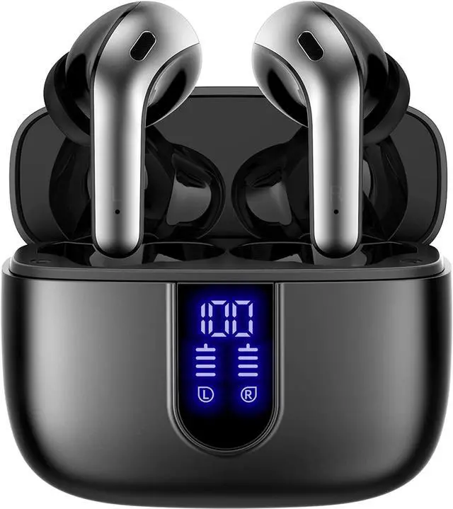 Main image of Bluetooth Headphones True Wireless Earbuds 60H Playback LED Power Display Earphones with Wireless Charging Case IPX5 Waterproof in-Ear Ear buds with Mic for TV Smart Phone Laptop Computer Sports