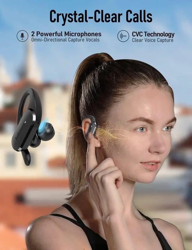 Alt view image 4 of 7 - Speed 301 Sports Wireless Earbuds Bluetooth Headphones Secure Fit for Workout & Running Clear Calls Sweatproof Ear Buds for iPhone & Android (SP301)
