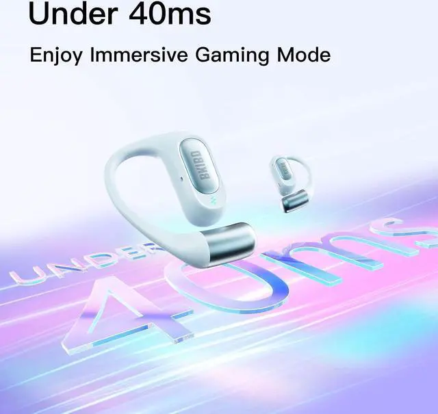 Alt view image 5 of 7 - Open Ear Headphones Wireless Earbuds Bluetooth 5.4 Noise Cancelling Headphones Touch Control Air Conduction Sport Headsets IPX6 Waterproof Earphones Over Ear Headphones Running Workout (Blue)