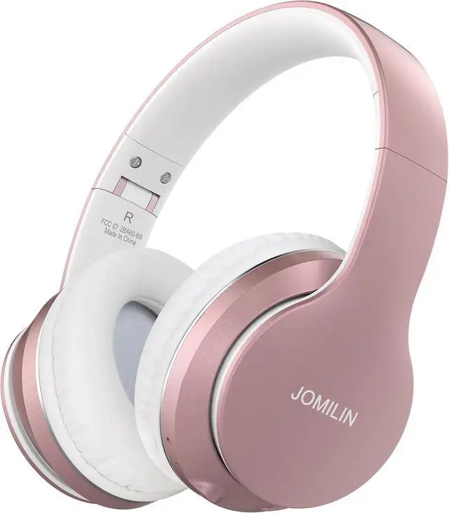 Main image of B9 Wireless Headphones Over-Ear, 60 Hours Playtime Lightweight Folding Hi-fi Stereo Bass Bluetooth Headset with Mic, Volume Control Headphones for iPad/Travel/Tablet/PC (Rose Gold)