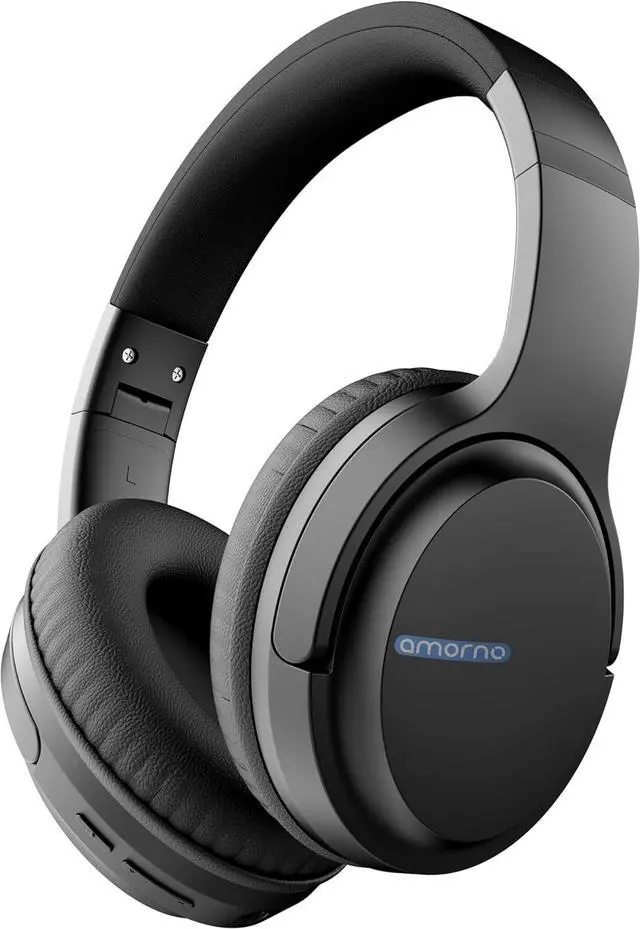 Main image of AMORNO Bluetooth Headphones Over Ear, 68 Hours Playtime Wireless Headphones with Mic, Foldable Adjustable Lightweight HiFi Stereo Headset for Cellphone/PC/Work/Travel/Home/Office (Black)