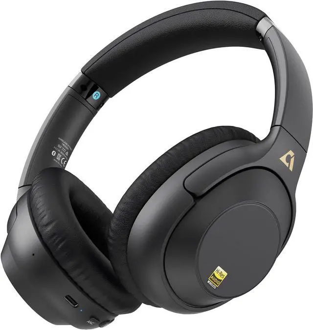 Main image of Riibox Y7Pro Hybrid Active Noise Canceling Headphones, 80 Hours Playtime,Hi-Res Audio Wireless Over-Ear Bluetooth Headphones for Home Travel Office Meetings Deep Bass - Black