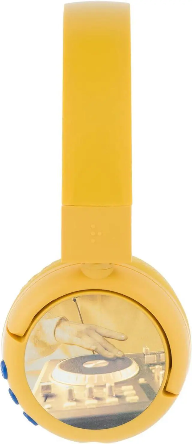 Alt view image 7 of 7 - BuddyPhones POP Fun Wireless Bluetooth On Ear Kids Headphones, Volume Limiting with Built-in Microphone for School/Home/Travel, Foldable Design for iPhone/iPad/Tablet, 24 Hrs Battery Life, Yellow