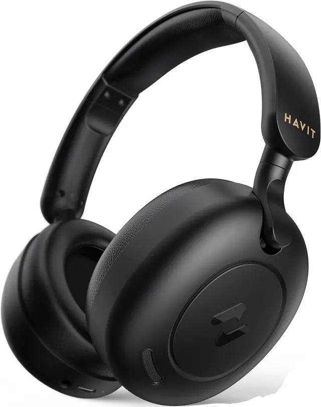 Main image of havit H655BT Hybrid Active Noise Cancelling Headphones for Airplane Travel, Wireless Over Ear Bluetooth Headphones, 76H Playtime, Hi-Res Audio, Super Bass via App, 5 Mic for Noise Cancelling