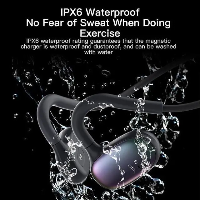 Alt view image 4 of 7 - Ulian Open Ear Sports Headphones, Air Conduction Bluetooth 5.3 Wireless Headset with Deep Bass, Noise Canceling and Comfort Wearing, IPX6 Waterproof Sports Earbuds for Gym, Workout, Running, Cycling