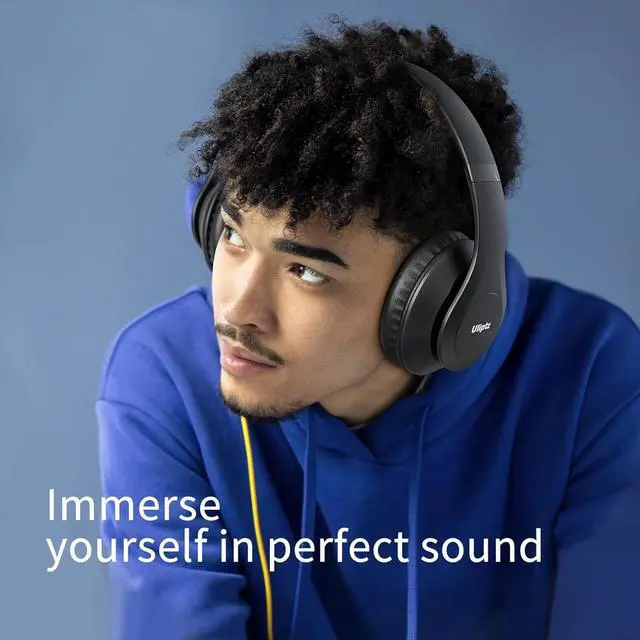 Alt view image 5 of 7 - Uliptz Wireless Bluetooth Headphones, 65H Playtime, 6 EQ Sound Modes, HiFi Stereo Over Ear Headphones with Microphone, Foldable Lightweight Bluetooth 5.3 Headphones for Travel/Office/Cellphone/PC