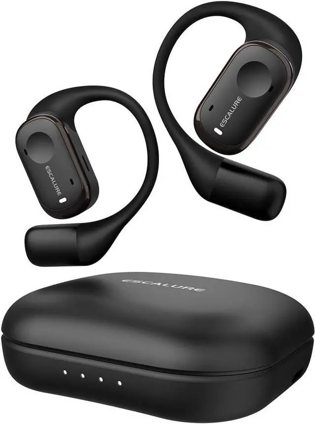 Main image of Open Ear Headphones Wireless Bluetooth with 4-Mic, 30H Playtime Open Ear Earbuds, IPX5 Sweat Resistant Open Ear Buds with Earhooks, Deep Bass Open Ear Wireless Earbuds, Lightweight, Black