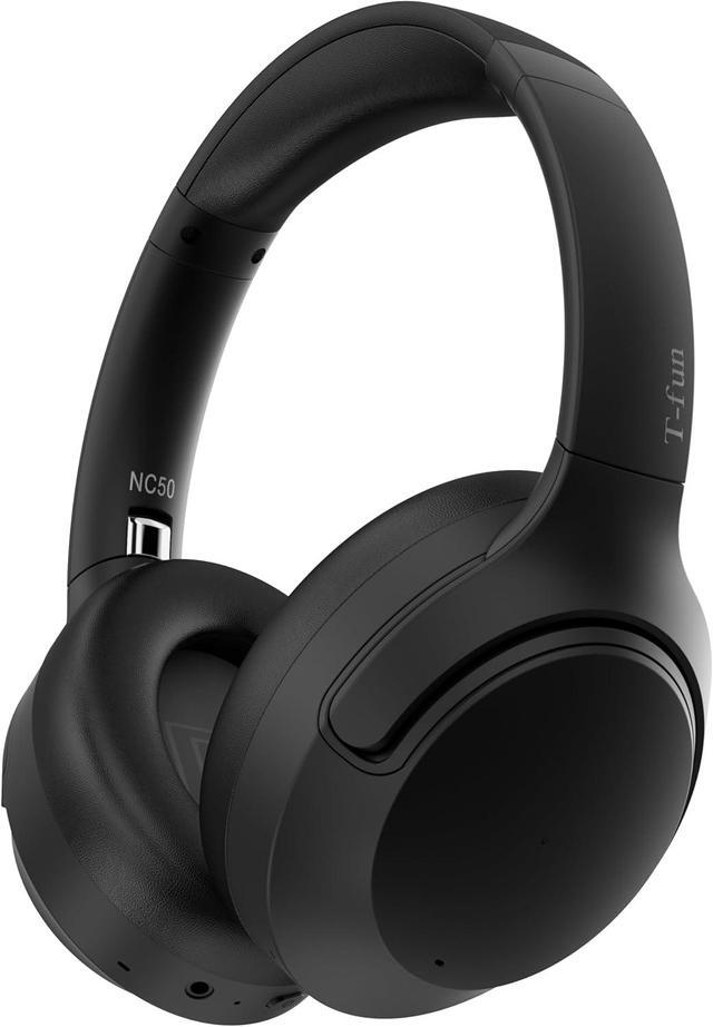 T-fun NC50 Hybrid Active Noise Cancelling Headphones - Bluetooth 5.3, 65H Playtime, App EQ, Foldable