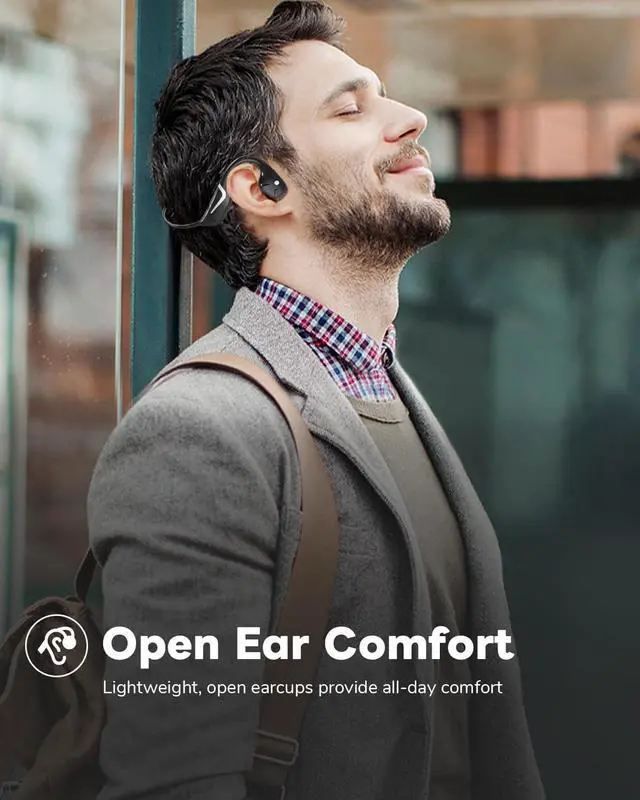 Alt view image 3 of 7 - MONODEAL Bone Conduction Headphones Bluetooth, Open Ear Headphones with Mic, IP67 Waterproof Sport Headset Long Battery Life 15Hrs Wireless Earphones for Running Workout Cycling