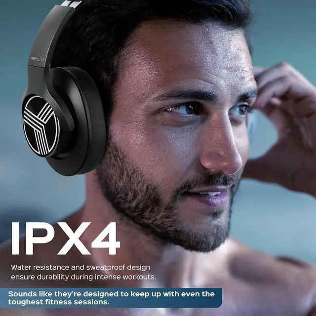 Alt view image 6 of 7 - TREBLAB Z2 Active Noise Cancelling Workout Headphones - Signature-HD Sound, Deep Bass, 35H Battery, Comfortable, Foldable Over Ear Bluetooth Headphones Wireless. for Gym, Sport, Travel. Mic for Calls