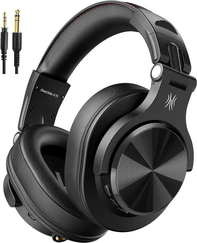 Main image of OneOdio A70 Bluetooth Over Ear Headphones, Wireless Headphones with 72H Playtime, Hi-Res, 3.5mm/6.35mm Wired Audio Jack for Studio Monitor & Mixing DJ Guitar AMP, Computer Laptop PC Tablet - Black