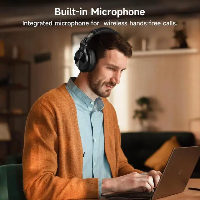 Alt view image 5 of 7 - OneOdio A70 Bluetooth Over Ear Headphones, Wireless Headphones with 72H Playtime, Hi-Res, 3.5mm/6.35mm Wired Audio Jack for Studio Monitor & Mixing DJ Guitar AMP, Computer Laptop PC Tablet - Black