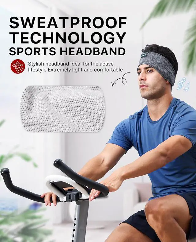 Alt view image 4 of 7 - Perytong Sleep Headphones Wireless, Bluetooth Sports Headband Headphones with Ultra-Thin HD Stereo Speakers Perfect for Sleeping,Workout,Jogging,Yoga,Insomnia, Air Travel, Meditation