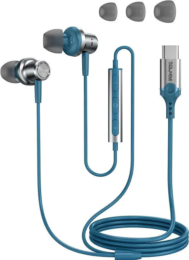 Main image of USB C Headphones Corded for Samsung S22 S21 Ultra S20 S23 Fe,iPhone 15 Pro Max Plus, Noise Cancelling USB Type C Earbuds Earphone with Mic Volume Control Bass Stereo for Music Game Chat